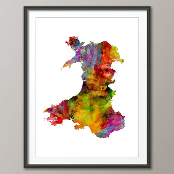 Wales Map Watercolour Print, 4 of 6