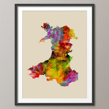 Wales Map Watercolour Print, 6 of 6