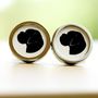 Boxer Dog Silhouette Cufflinks, thumbnail 1 of 3