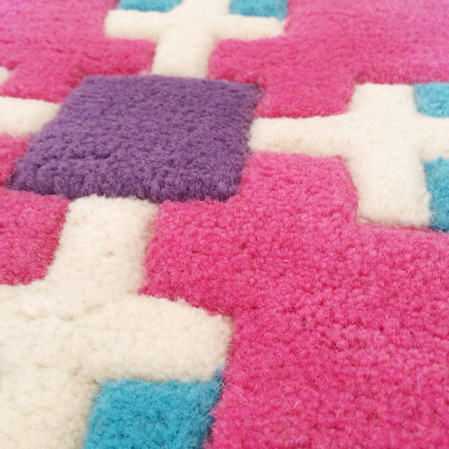 Granny Square Hand Tufted Wool Rug By Crafteratti