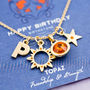 Mixed Charm Birthstone Necklace On Gift Card, thumbnail 2 of 12