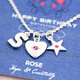Mixed Charm Birthstone Necklace On Gift Card, thumbnail 12 of 12