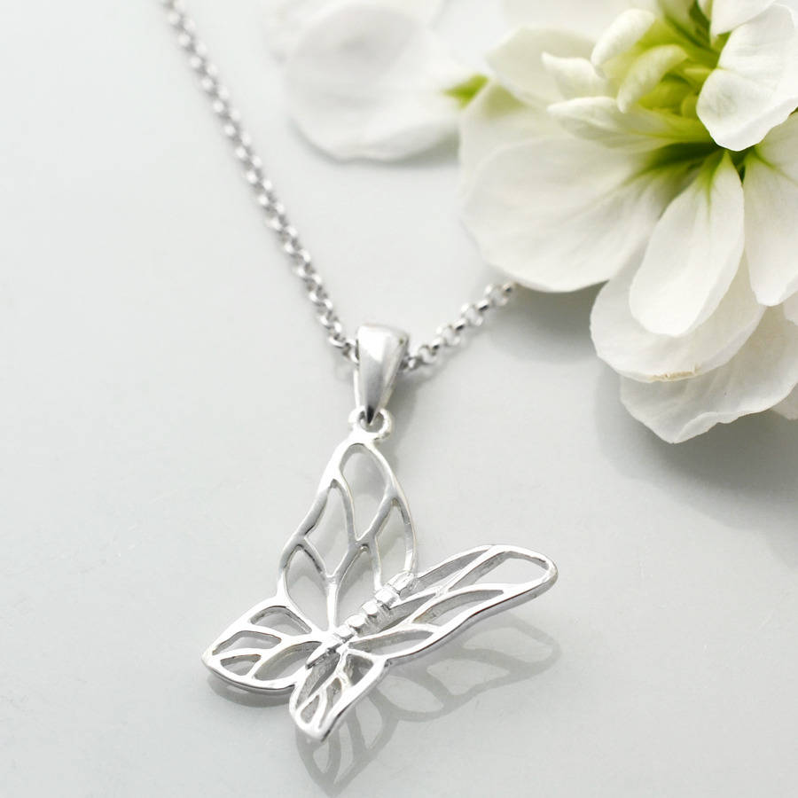 Sterling Silver Butterfly Necklace By Martha Jackson Sterling Silver