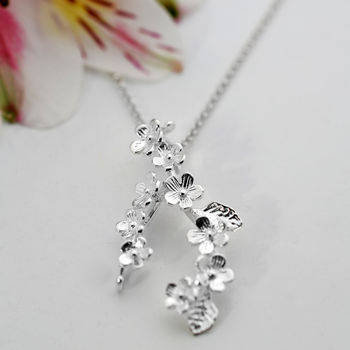 Silver Forget Me Not Cluster Necklace, 3 of 7