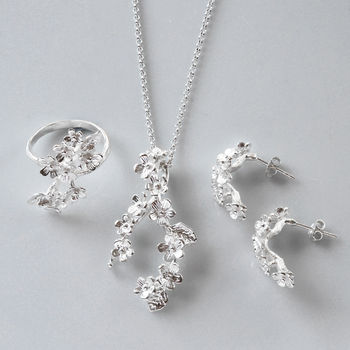 Silver Forget Me Not Cluster Necklace, 5 of 7
