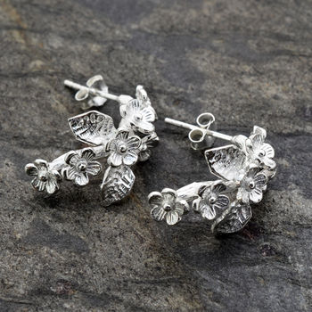 Sterling Silver Forget Me Not Cluster Stud Earrings, 2 of 8