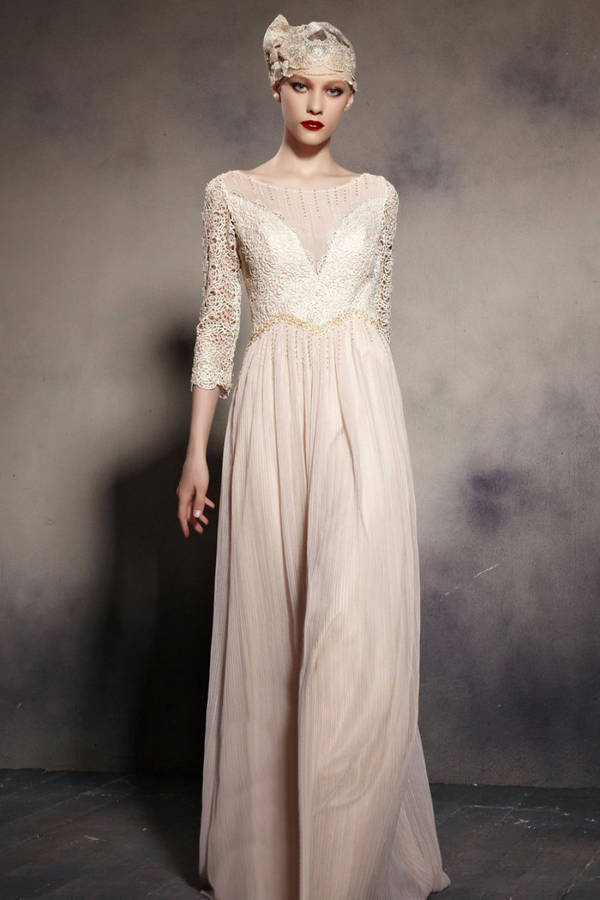 cream long gown