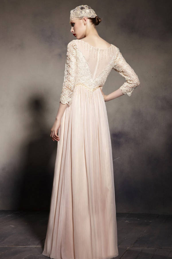 cream long gown