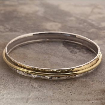 Sterling Silver And Gold Plate Spinning Ring, 6 of 8