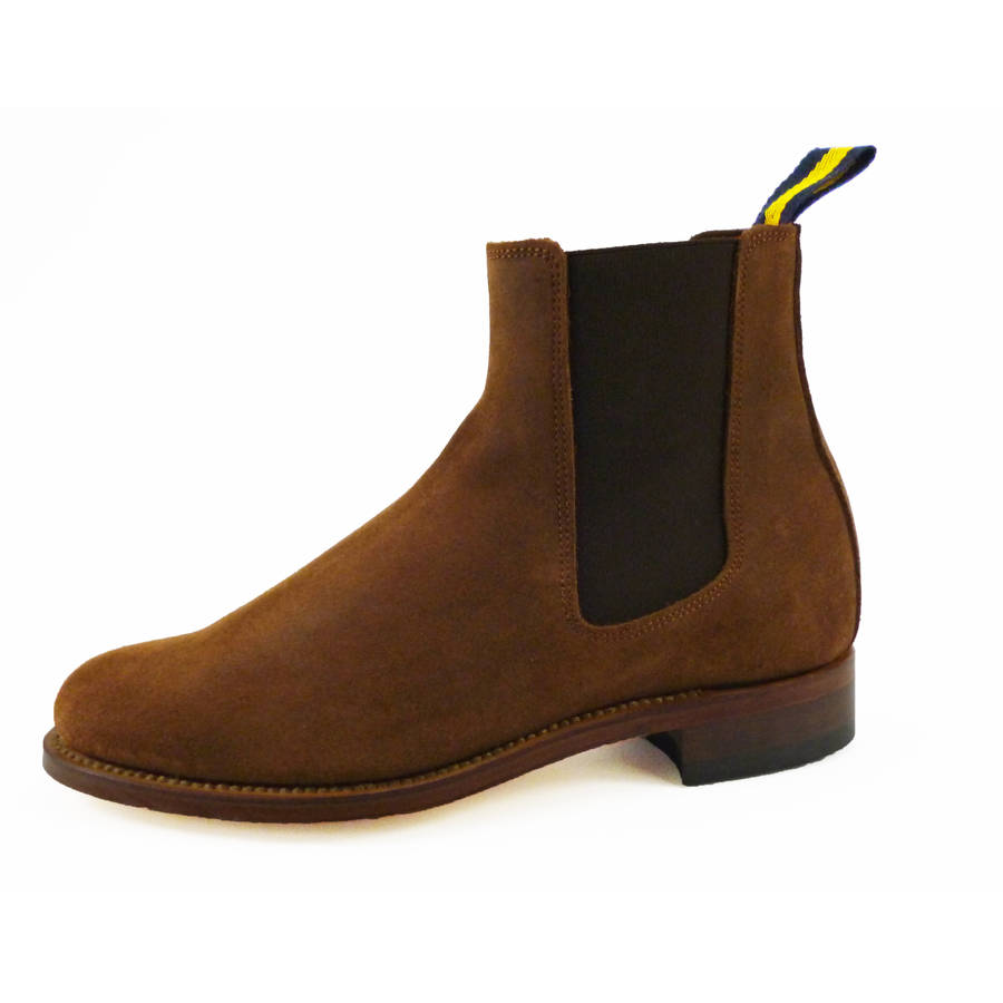 women's suede chelsea boot by dukes boots ...