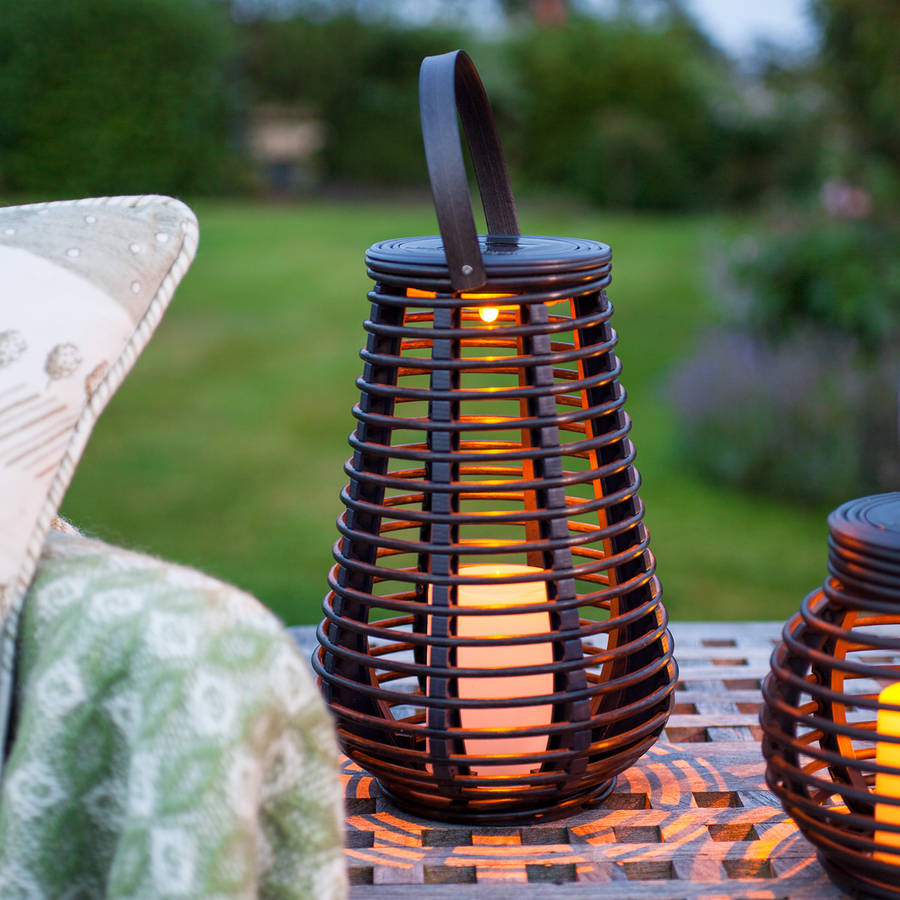 set of two rattan solar lanterns by lights4fun | notonthehighstreet.com