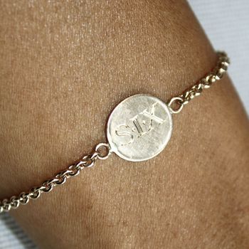 Personalised 'Signature' 9ct Gold Medal Chain Bracelet, 11 of 12