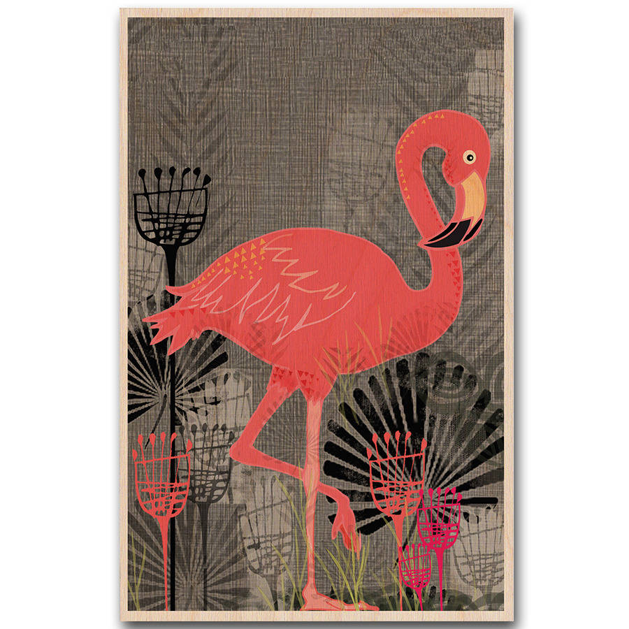 flamingo wooden postcard by timbergram by timbergram ...