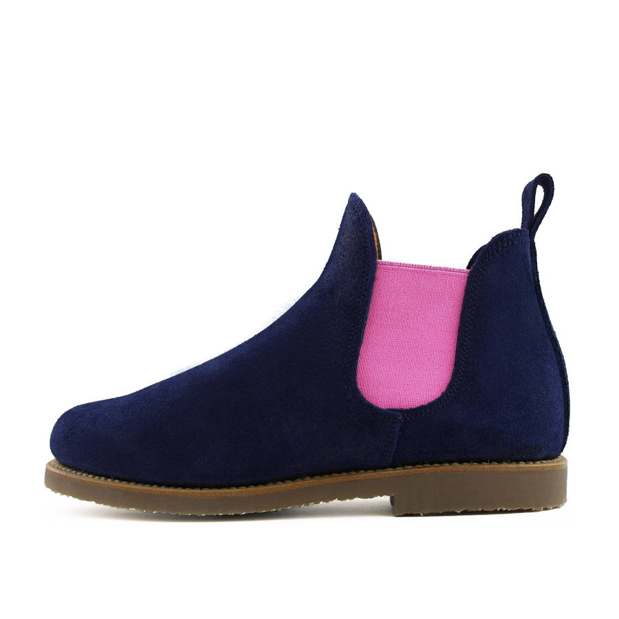 womens chelsea boots with coloured elastic