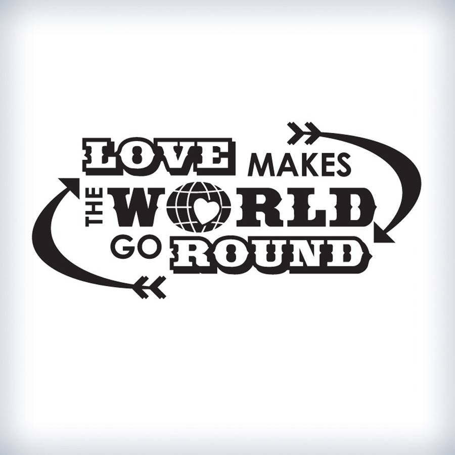 'love makes the world go round' wall sticker by wall art