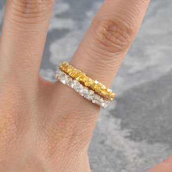 Cubist Gold Plated Silver Jewellery Stacking Ring, 2 of 7