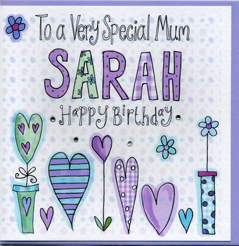 personalised mum birthday card by claire sowden design