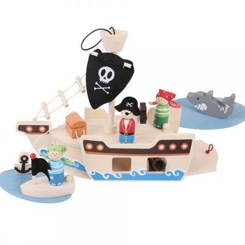 Wooden Pirate Ship And Pirates Playset, 5 of 5
