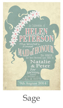 Maid Of Honour Personalised Wedding Print, 5 of 5