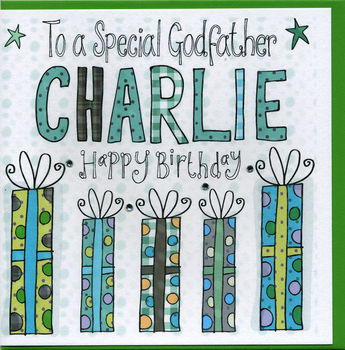 personalised godfather birthday card by claire sowden design ...