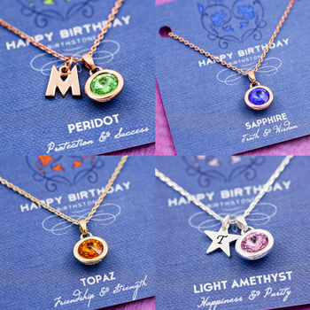 Birthstone Charm Necklace On Gift Card, 4 of 12