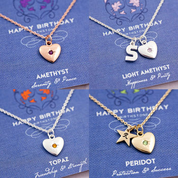 Birthstone Charm Necklace On Gift Card, 9 of 12