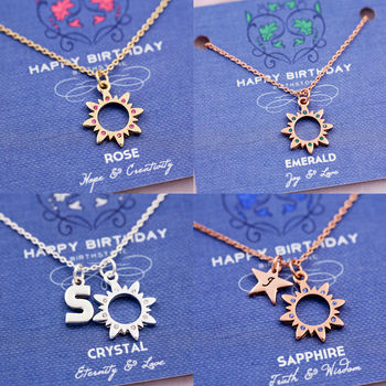 Birthstone Charm Necklace On Gift Card, 10 of 12
