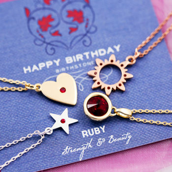 Birthstone Charm Necklace On Gift Card, 7 of 12