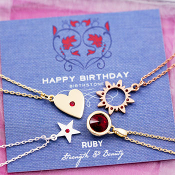 Birthstone Charm Necklace On Gift Card, 3 of 12