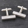 Chunky Silver Personalised Bar Cuff Links, thumbnail 7 of 7