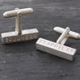 Chunky Silver Personalised Bar Cuff Links, thumbnail 6 of 7