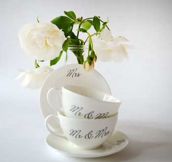 Mr And Mrs 22 Carat Gold Fine Bone China Tea Cups, 9 of 9