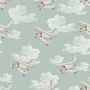 Retro Planes And Clouds Kids Wallpaper, thumbnail 2 of 3
