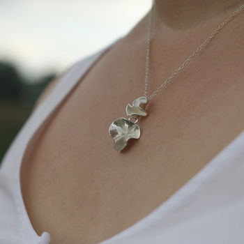 Sterling Silver Double Blossom Necklace, 4 of 5