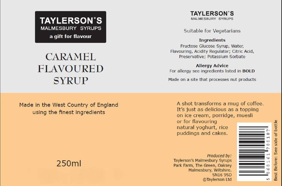 Caramel Flavoured Coffee Syrup By Taylerson S Syrups