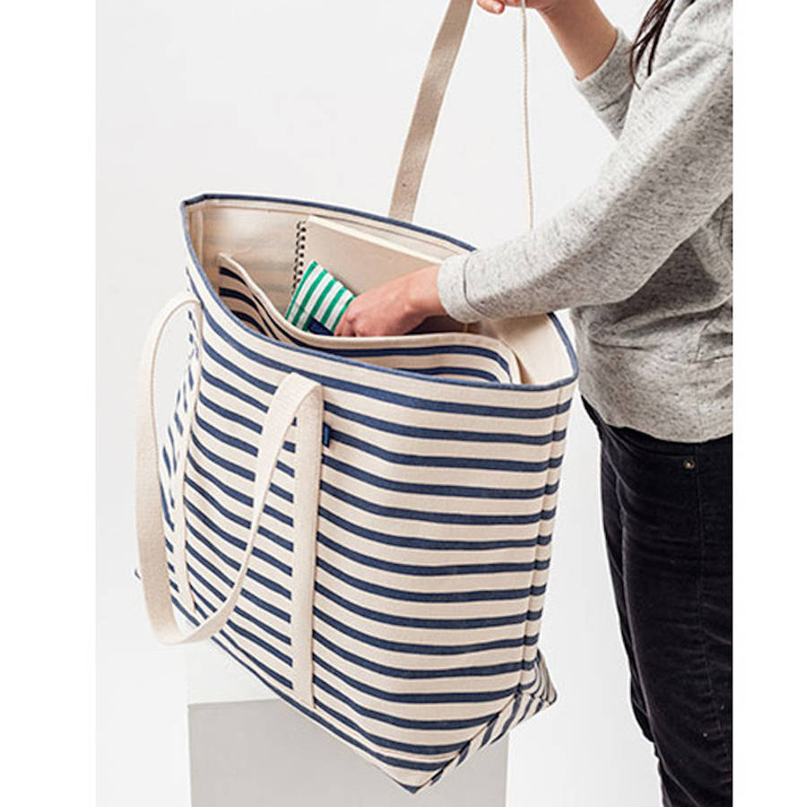 Striped Boat Bag By Tesoro | notonthehighstreet.com