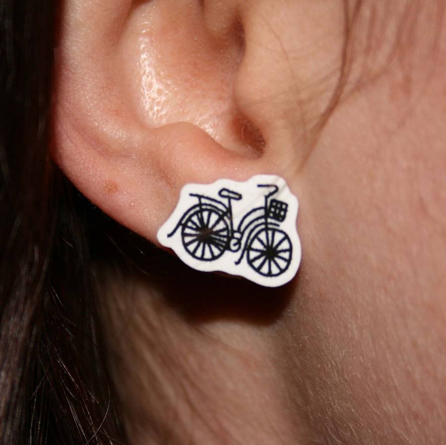 Bicycle Stud Earrings By Lottie & Gil