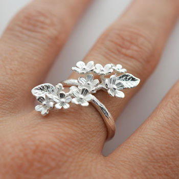 Sterling Silver Forget Me Not Cluster Ring, 2 of 7