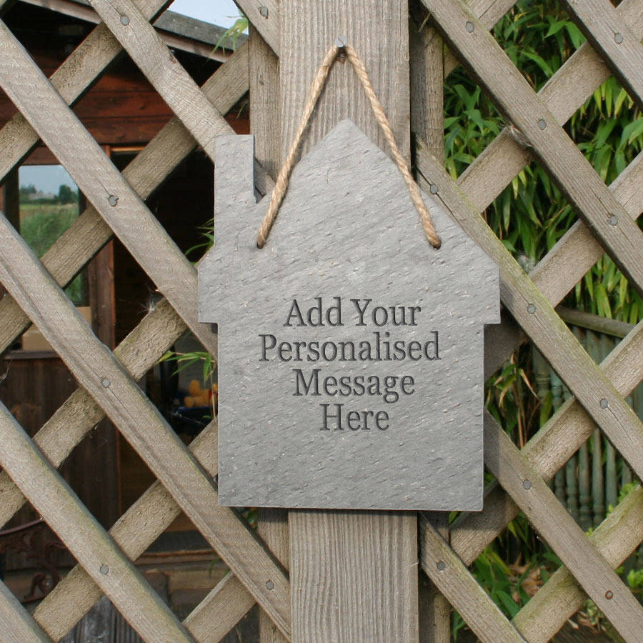 Personalised House Slate Hanging Sign By