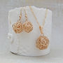 14ct Gold Filled Bird's Nest Necklace And Earrings, thumbnail 1 of 5