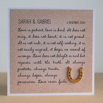 Love Never Fails, Personalised Corinthians Wedding Card, 3 of 5