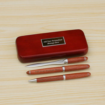 Personalised Wooden Pens Set In Gift Box, 2 of 3