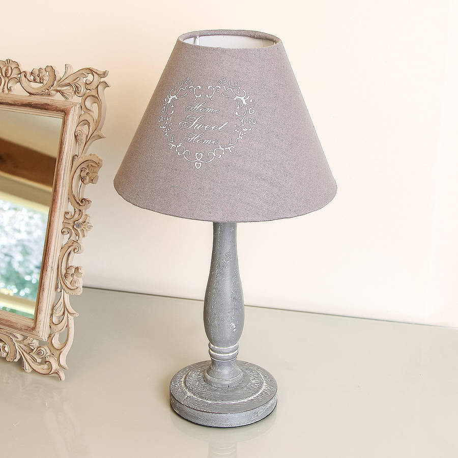 home sweet home french grey table lamp by dibor