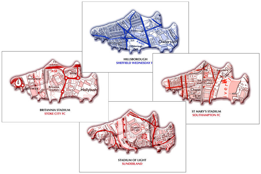 Favourite Football Team Map Canvas Print By Love Maps On | notonthehighstreet.com