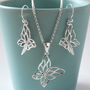 Sterling Silver Butterfly Necklace, thumbnail 2 of 5