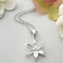 Sterling Silver Lily Flower Star Necklace, thumbnail 3 of 7