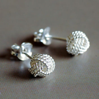 Sterling Silver Knot Earrings, 3 of 4