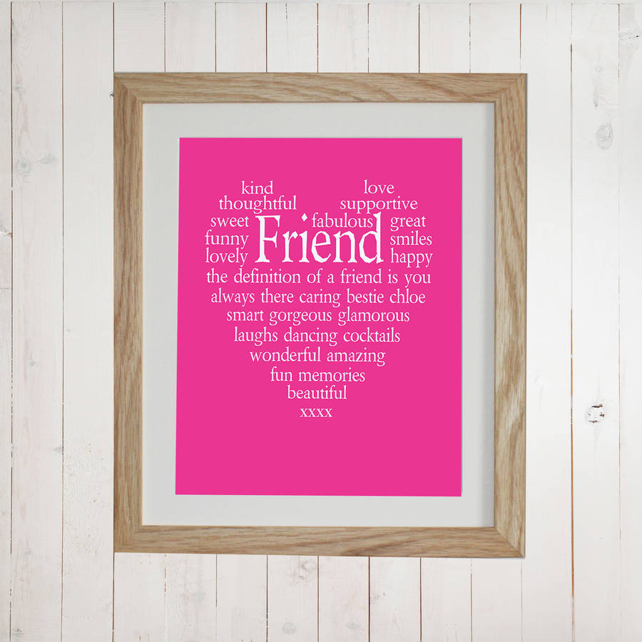 Personalised friend heart print by ciliegia designs