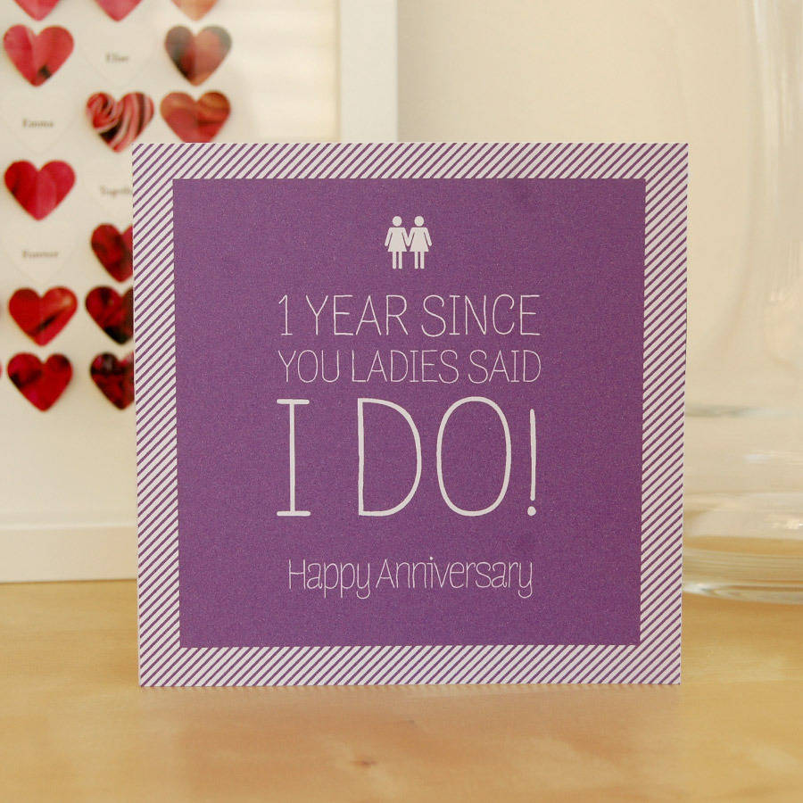 Same Sex Female Anniversary Card By Pink And Turquoise 2547