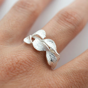 Sterling Silver Laurel Leaf Ring, 2 of 5